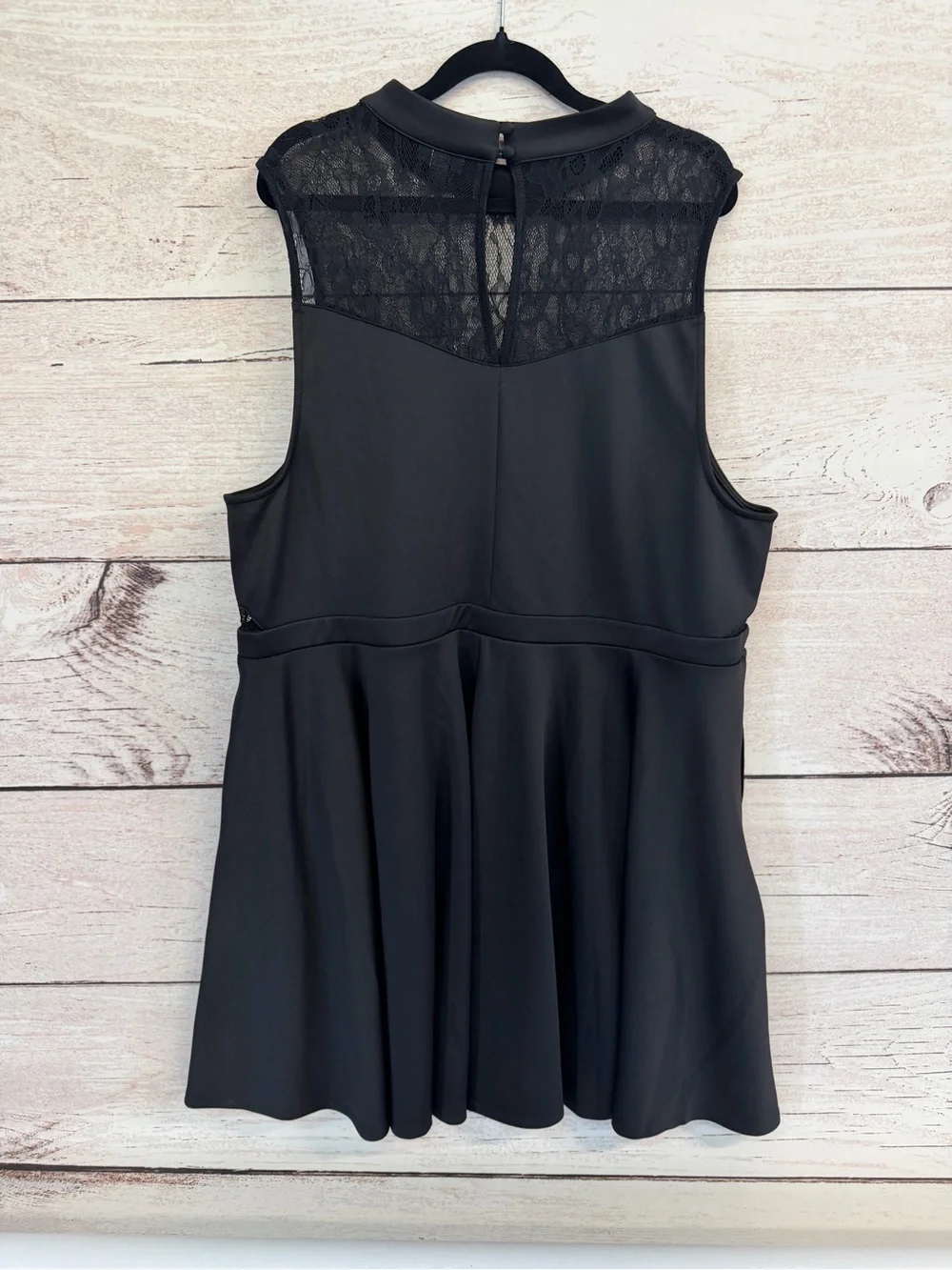 torrid Black Lace-Yoke Fit & Flare Mini Dress